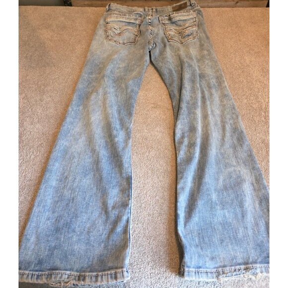BKE Buckle Tyler Jeans Mens 34R (34x31) Straight Leg Light Wash Fade Distressed - Picture 5 of 16